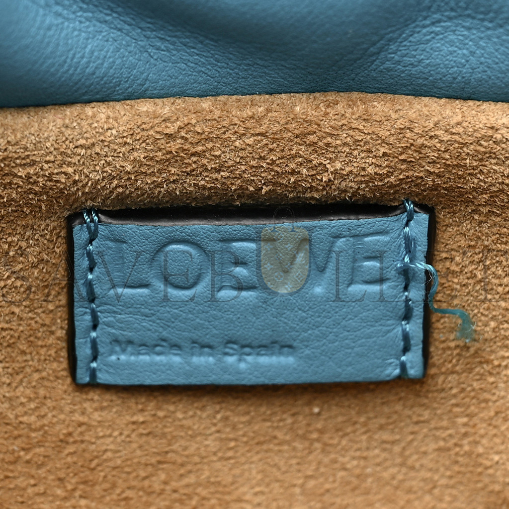 LOEWE CALFSKIN MINI FLAMENCO KNOT BAG CYAN (22*18*7cm)